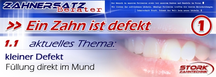 Ein Zahn ist defekt